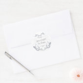 Stofblauw Vintage Bloem Bruiloft Bedankt Stickers (Envelop)