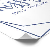 Stofblauw Waterverf Bloemen Hoeveel Kussen Bord Poster (Hoek)