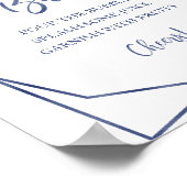 Stofblauw Waterverf Bloemen Mimosa Bar Uithangbord Poster (Hoek)