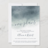 Stofblauw waterverf ombre uitgestelde nieuwe plann kaart (Voorkant)