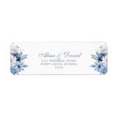 Stofblauw Wildbloem Retouradres Sticker (Voorkant)