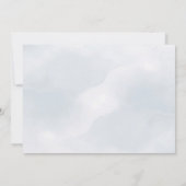 Stofblauw Zeeschelp Witte Orchidee Strand Save The Date (Achterkant)