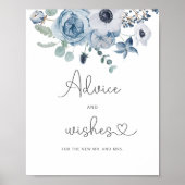 Stofblauwe advies en wensen voor Huwelijk Poster (Voorkant)