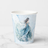 Stofblauwe Alcohol Inkt Bruid Bruiloft Feest Papieren Bekers (Achterkant)