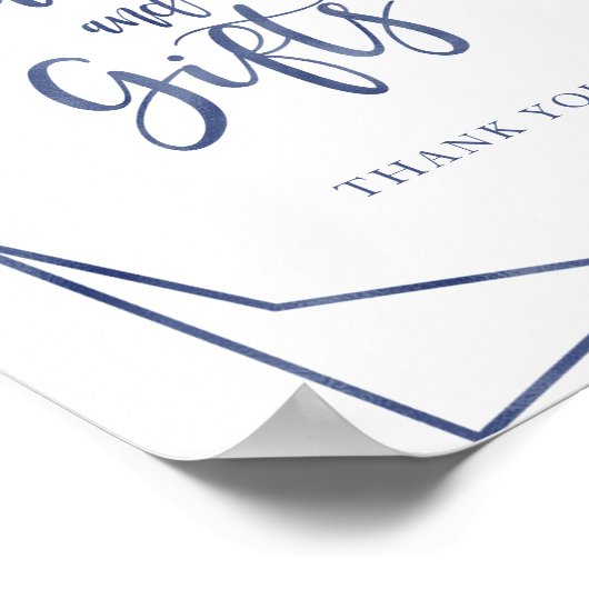 Stofblauwe Aquarel Bloemkaarten en -cadeaus Bordje Poster (Hoek)