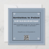 Stofblauwe Bandana Platte Save The Date Kaart (Achterkant)