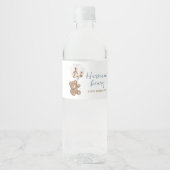 Stofblauwe Beer Foto Waterfles Labels Etiket (Voorkant)