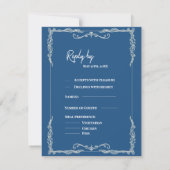 Stofblauwe Black Tie Huwelijksreactie Antwoord Doo (Achterkant)