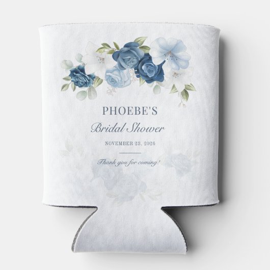 Stofblauwe bloeiende eucalyptus succulent blikjeskoeler (Achterkant)