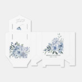 Stofblauwe Bloemen Favor Doos Bedankdoosjes (Uitgevouwen)