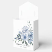 Stofblauwe Bloemen Favor Doos Bedankdoosjes (Geopend)