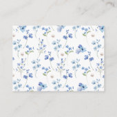 Stofblauwe Bloemenoogst Parels & Prosecco Bruidsfe Informatiekaartje (Achterkant)