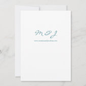 Stofblauwe Bloemige 2 Trouw Kaart (Achterkant)