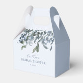 Stofblauwe bloemige bruidsdouche bedankdoosjes (Achterkant)