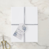 Stofblauwe Bruiloftsontbijt Boog Bedankt Label Cadeaulabel (Met Touw)