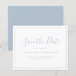 Stofblauwe Budget Bruiloft Save the Date