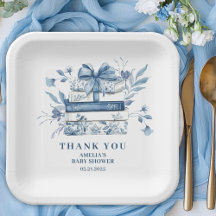 Stofblauwe Chinoiserie Nieuwe Hoofdstuk Baby Showe