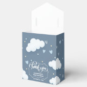 Stofblauwe Cloud Theme Baby Shower Favor Doos Bedankdoosjes (Geopend)