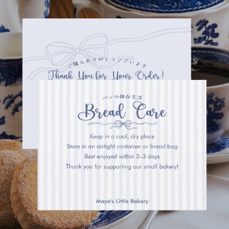 Stofblauwe Coquette Brood Verzorgingsinstructies Bedankkaart