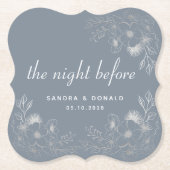 Stofblauwe drankdoek voor het oefendiner kartonnen onderzetters (Voorkant)