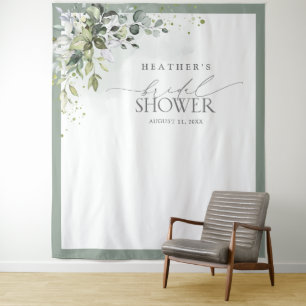 Stofblauwe Eucalyptus Bruidsdouche Fotocabine Wandkleed