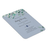 Stofblauwe Eucalyptus Groene BABY SHOWER Uitnodigi Magneet (Rechterzijde)
