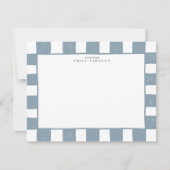 Stofblauwe geruite briefkaart (Voorkant)