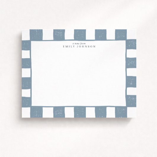 Stofblauwe geruite briefkaart