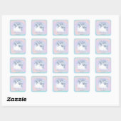 Stofblauwe glitters perzik mint dank je sweet 16 vierkante sticker (Vel)