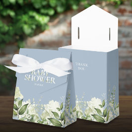 Stofblauwe Groene Blad Baby Shower Favor Doos Bedankdoosjes