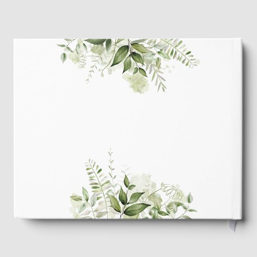 Stofblauwe groene letter baby shower gastenboek (Achterkant)