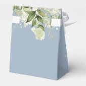 Stofblauwe groene slingerlichten bruiloft bedankdoosjes (Achterkant)