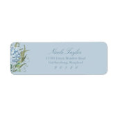 Stofblauwe Hortensia Retouradreslabels Etiket (Voorkant)