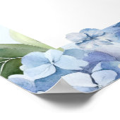 Stofblauwe Hortensia Waterverf Bruidsdouche Poster (Hoek)
