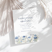 Stofblauwe Hortensia Wildernis Bruiloft Kaart