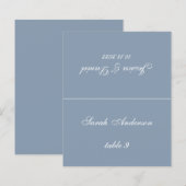 Stofblauwe Huwelijksplaatskaart - Gedrukte Gastnaa (Voorkant / Achterkant)