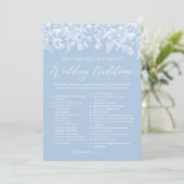 Stofblauwe Huwelijkstradities Bruidsfeest Spel Kaart (Staand voorkant)