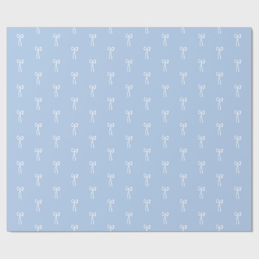 Stofblauwe klassieke coquette strik voor Kerstmis Cadeaupapier (Vlak)