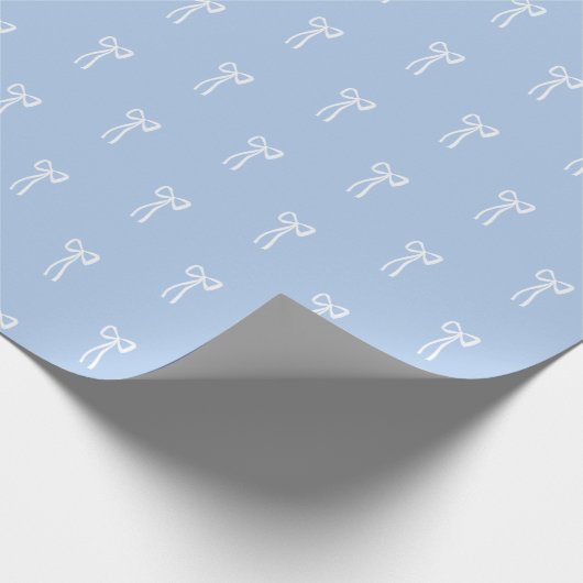 Stofblauwe klassieke coquette strik voor Kerstmis Cadeaupapier (Hoek)