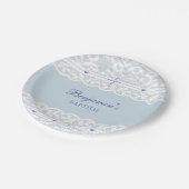 Stofblauwe kruis doop Christelijke doop Papieren Bordje (Gekanteld)