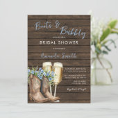Stofblauwe Laarzen & Bruisende Bruiloftsshowers va Kaart (Staand voorkant)