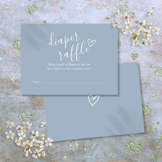 Stofblauwe Luier Raffle Baby Shower Informatiekaartje