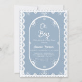 Stofblauwe Mexicaanse jongens baby shower papel pi Kaart (Voorkant)