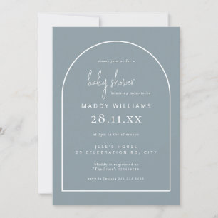 Stofblauwe Minimalistische Script Boog Jongens Bab Kaart