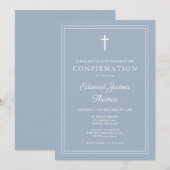 Stofblauwe moderne rand bevestiging kaart (Voorkant / Achterkant)