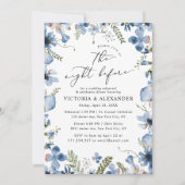 Stofblauwe moderne repetitiediners kaart (Voorkant)