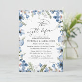 Stofblauwe moderne repetitiediners kaart (Staand voorkant)