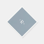 Stofblauwe monogram cocktail servetten (Hoek)