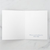 Stofblauwe Monogram Wapen Thank You Kaart (Binnen)