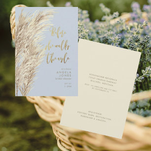 Stofblauwe Pampas Voor Ze Bruiloft Bridal Shower Kaart